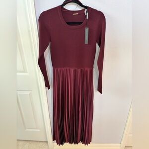 Elie Tahari Burgundy Dress (mixed media)
